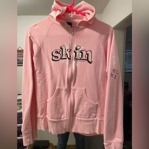 Skin Industries hard to find pink zip up hoodie